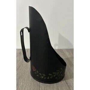 Vintage Metal Candle Holder w/Handle Tole Ware Painted Cottagecore Country